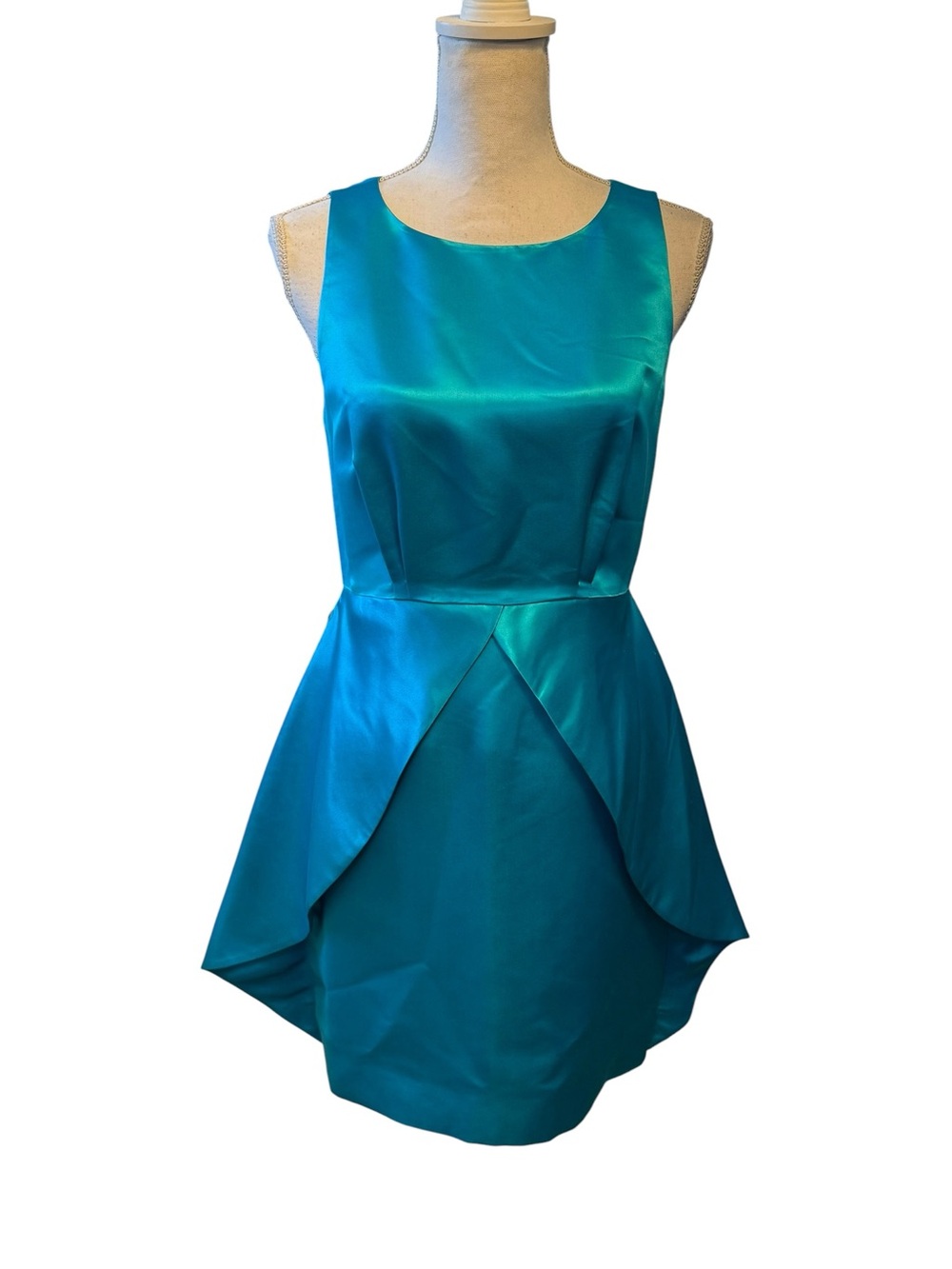 Alice + Olivia Fortune Cookie silk cocktail dress in a vibrant blue size small